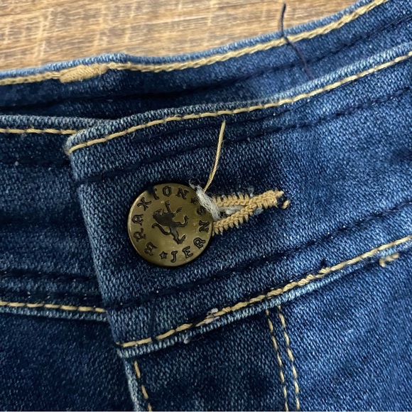 Braxton Stretch Indigo Straight Leg Jeans with Contrasting Top Stitching SZ 34/M - Picture 6 of 10